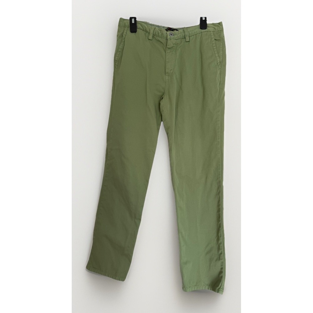 Arturo Calle Men's Green‎ Chino Pants Size 34 Casual Trousers Sage Olive Slim